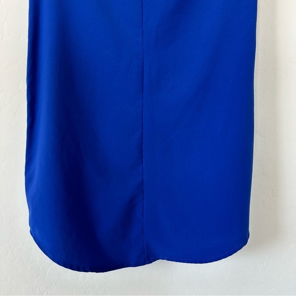 Papermoon Cobalt Blue Zipper Side Short Sleeve Tunic Top - Picture 10 of 11